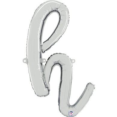 Script Letter Silver Balloon - Letter h